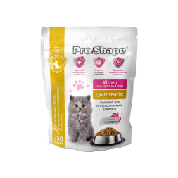 ProShape Kitten сухой корм для котят до 1 года, для активного роста и гармоничного развития, с цыпленком - 750 г