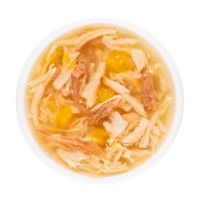 Деревенские лакомства для кошек "Суп из курицы с уткой и тыквой", в паучах - 35 г х 15 шт