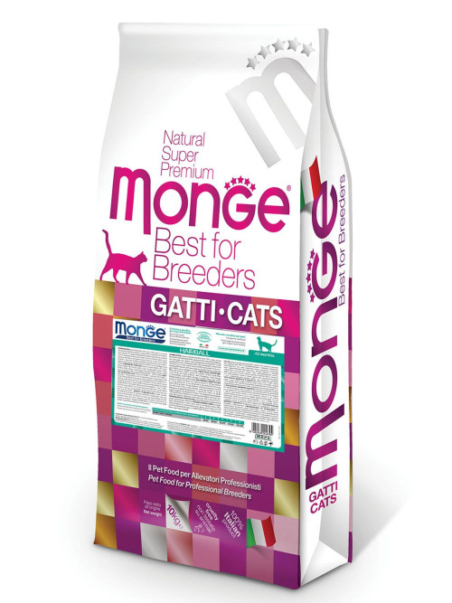 Monge Cat PFB Hairball сухой корм для взрослых кошек для выведения комков шерсти 10 кг