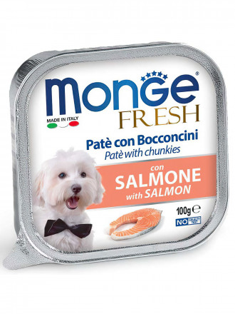 Monge Dog Fresh влажный корм для взрослых собак с лососем в ламистерах 100 г (32 шт в уп)