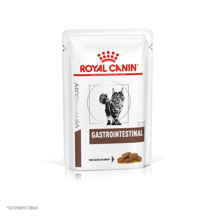 Royal Canin Gastrointestinal влажный диетический корм для взрослых кошек при расстройствах пищеварения, в период реабилитации и при истощении, в соусе, в паучах - 85 г х 28 шт