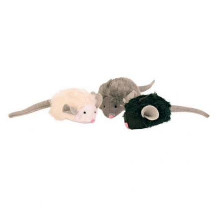 Trixie мягкая мышка-игрушка для кошек с микрочипом, 6,5 см