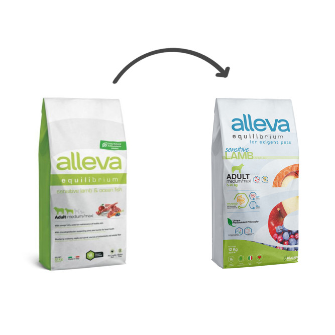 Alleva Equilibrium Sensitive Lamb &amp; Ocean Fish Adult Medium/Maxi сухой корм для взрослых собак средних и крупных пород с ягненком и океанической рыбой - 12 кг