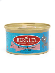 Berkley №3 влажный корм для взрослых кошек, тунец с лососем в соусе, в консервах - 85 г x 24 шт