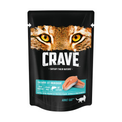Crave влажный корм для взрослых кошек с лососем в желе, в паучах - 70 г х 30 шт