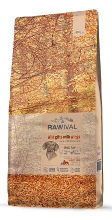 Rawival Wild Gifts with Wings сухой корм для взрослых собак средних и крупных пород с уткой и фазаном - 10 кг