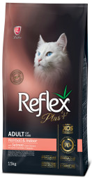Reflex Plus Adult Cat Food Hairball Salmon сухой корм для кошек для выведения шерсти, с лососем - 15 кг