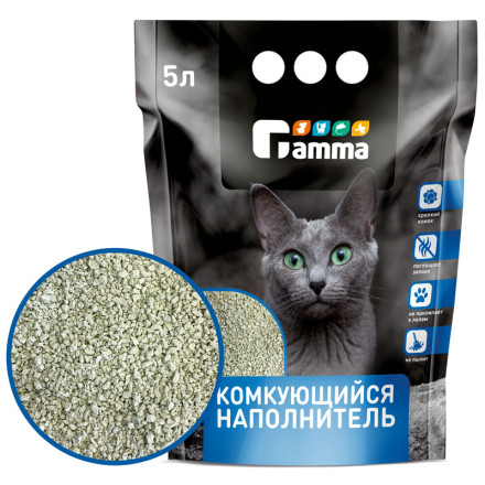 Gamma комкующийся наполнитель для кошачьих туалетов бентонитовый - 2,95 кг (5 л)