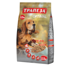 Трапеза Оптималь сухой корм для собак с говядиной - 2,5 кг