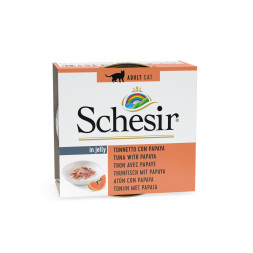 Schesir Cat Adult влажный корм для взрослых кошек с тунцом и папайей в консервах - 75 г х 14 шт