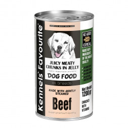 Kennels` Favourite Canned Food Beef влажный корм для взрослых собак всех пород с кусочками говядины в желе - 1,2 кг