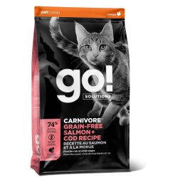 Go! Carnivore GF Salmon + Cod 42/16 сухой корм для взрослых кошек и котят, с лососем и треской - 1,36 кг