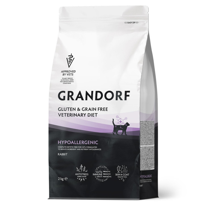 Grandorf Veterinary Diet Cat Hypoallergenic сухой диетический корм для кошек с пищевой аллергией или непереносимостью - 2 кг