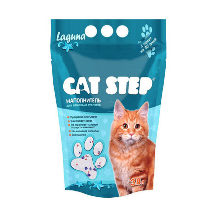Cat Step Лагуна наполнитель для кошачьих туалетов силикагелевый впитывающий - 3,8 л