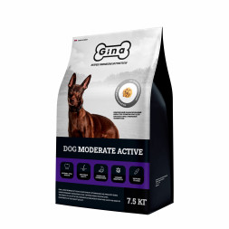 Gina Dog Moderate Active сухой корм для взрослых умеренно активных собак с уткой и ягненком - 7,5 кг