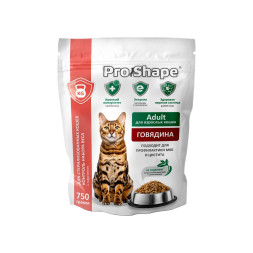 ProShape Adult Sterilized сухой корм для взрослых стерилизованных кошек и кастрированных котов старше 1 года, контроль веса, с говядиной - 750 г