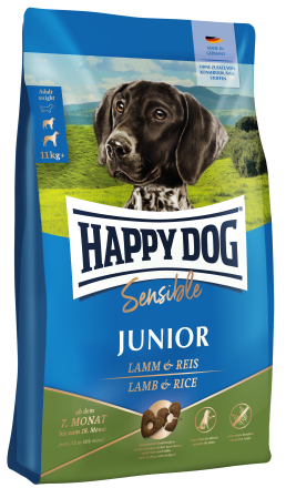 Happy Dog Junior сухой корм для щенков от 7 до 18 месяцев с ягненком и рисом - 4 кг
