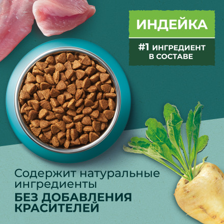 Purina One Природа Здоровья сухой корм для взрослых кошек, с индейкой - 680 г