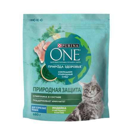 Purina One Природа Здоровья сухой корм для взрослых кошек, с индейкой - 680 г