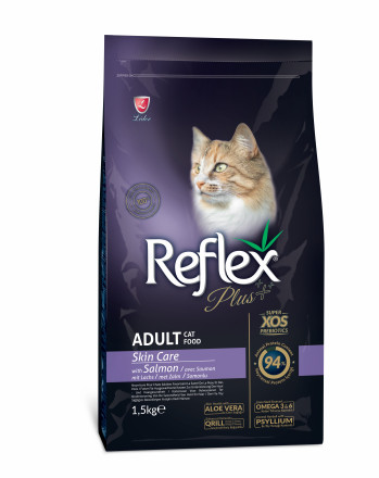 Reflex Plus Adult Cat Food Skin Care Salmon сухой корм для кошек для здоровой кожи, с лососем - 1,5 кг