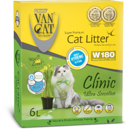 Van Cat W180 комкующийся наполнитель для кошек с антибактериальным эффектом - 6 л (5,1 кг)