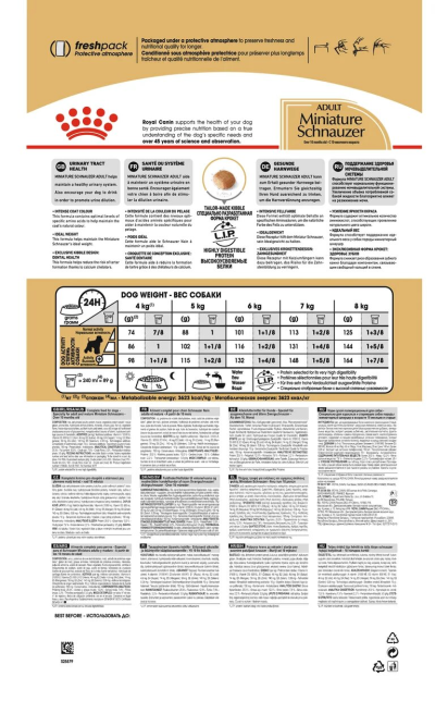 Royal Canin Miniature Schnauzer Adult сухой корм для взрослых собак породы миниатюрный шнауцерв - 7,5 кг