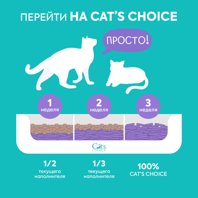 Cat's Choice растительный комкующийся наполнитель тофу для кошачьих туалетов с ароматом лаванды - 6 л