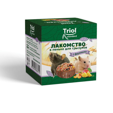 Triol Standard лакомство в пеньке для мелких грызунов с фруктами - 70 г