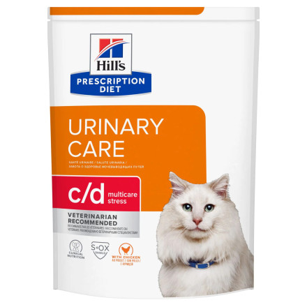 Сухой диетический корм для кошек Hills Prescription Diet c/d Multicare Urinary Stress при профилактике цистита и мочекаменной болезни (мкб), в том числе вызванные стрессом, с курицей - 400 г