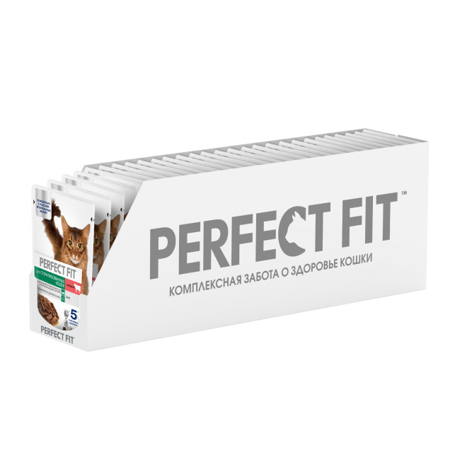 Perfect Fit влажный корм для стерилизованных кошек с говядиной в соусе, в паучах - 75 г х 28 шт