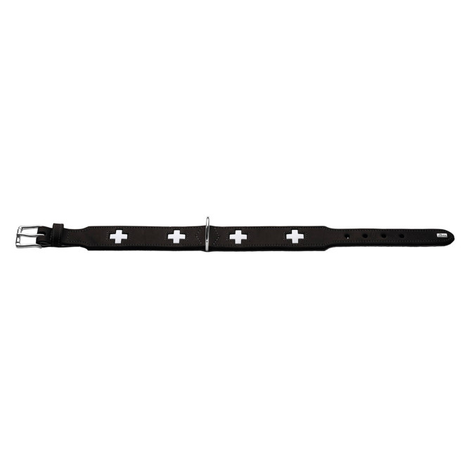 Hunter Swiss 55 ошейник для собак, 41-49 см, кожа, черный