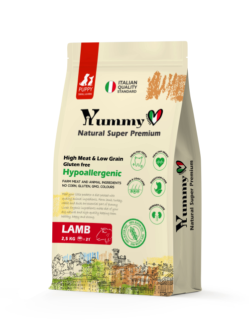 Yummy Linea сухой корм для щенков малых и миниатюрных пород с ягненком - 2,5 кг