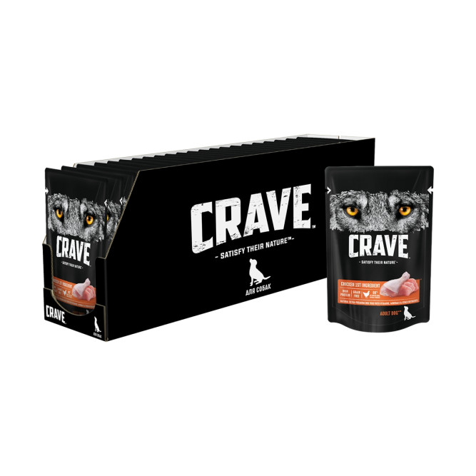 Crave влажный корм для взрослых собак всех пород с курицей в желе, в паучах - 85 г х 28 шт