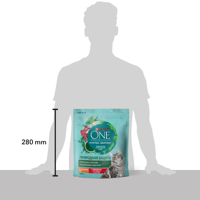 Purina One Природа Здоровья сухой корм для взрослых стерилизованных кошек, с говядиной - 680 г