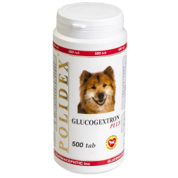 Polidex Glucogextron Plus кормовая добавка для востановления хрящевой ткани у собак - 500 табл.