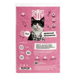 Smart Cat впитывающий древесный наполнитель для кошачьего туалета, пеллета 8 мм - 15 кг