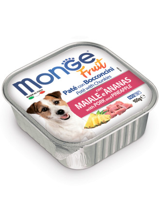 Monge Dog Fruit влажный корм для взрослых собак со свининой и ананасом в ламистере 100 г (32 шт в уп)