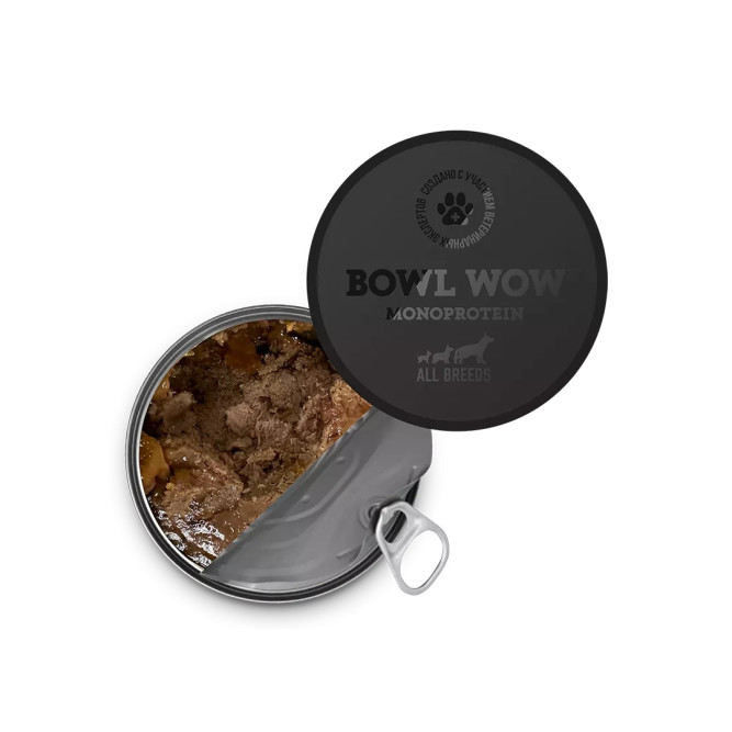 BOWL WOW влажный корм для взрослых собак, с индейкой и тыквой - 100 г x 12 шт