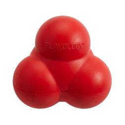 Playology SQUEAKY BOUNCE BALL хрустящий жевательный тройной мяч для собак с пищалкой и с ароматом говядины, красный