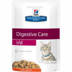 Hills Prescription Diet i/d Digestive Care влажный диетический корм для кошек для поддержания здоровья ЖКТ с курицей - 85 г