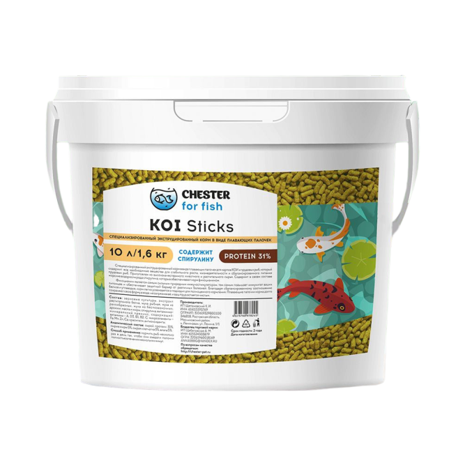 Chester Koi Sticks корм для кои в палочках - 1,6 кг