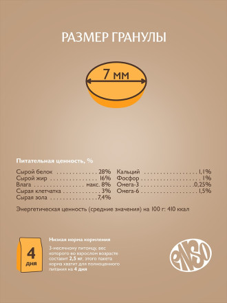 ENSO Dog Formula Perfect Start сухой корм для щенков от 1 месяца, беременных и кормящих собак мелких и миниатюрных пород со свежей уткой и добавлением яблока - 400 г