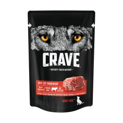 Crave влажный корм для взрослых собак всех пород с говядиной в желе, в паучах - 85 г х 28 шт
