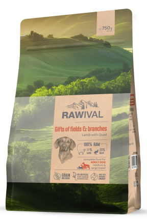 Rawival Gifts of Fields&amp;Branches сухой корм для взрослых собак средних и крупных пород с ягненком и перепелом - 750 г