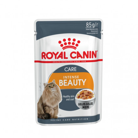 Royal Canin Intense Beauty паучи для взрослых кошек здоровая кожа и шерсть кусочки в желе - 85 г х 24 шт