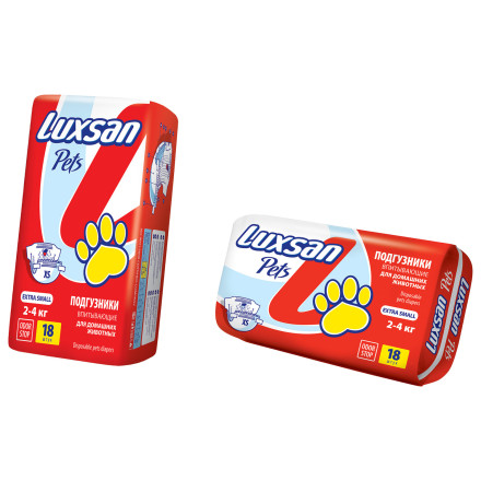 Luxsan Premium подгузники для животных, XS 2-4 кг, 18 шт