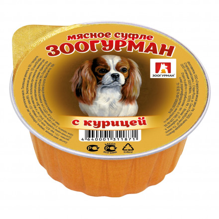 Зоогурман влажный корм для взрослых собак мелких и средних пород, с курицей - 100 г x 20 шт