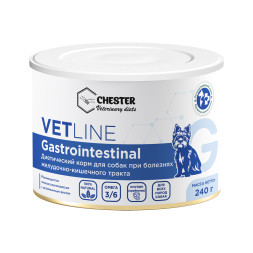 Chester Vetline Gastrointestinal влажный диетический корм для взрослых собак всех пород при заболеваниях ЖКТ, в консервах - 240 г х 6 шт
