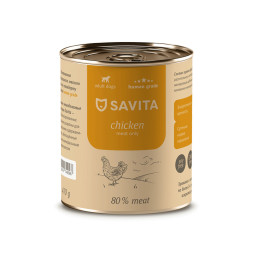 Savita влажный корм для взрослых собак всех пород с курицей, в консервах - 410 г x 24 шт
