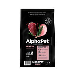 AlphaPet Superpremium сухой корм для пожилых кошек от 7 лет с кроликом и уткой - 1,5 кг